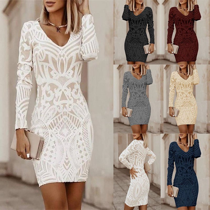 Long sleeved V-neck dress - F.Market65B5775E99A3445E8FC07BB37A1E129EeproloSLong sleeved V-neck dressLong sleeved V-neck dress