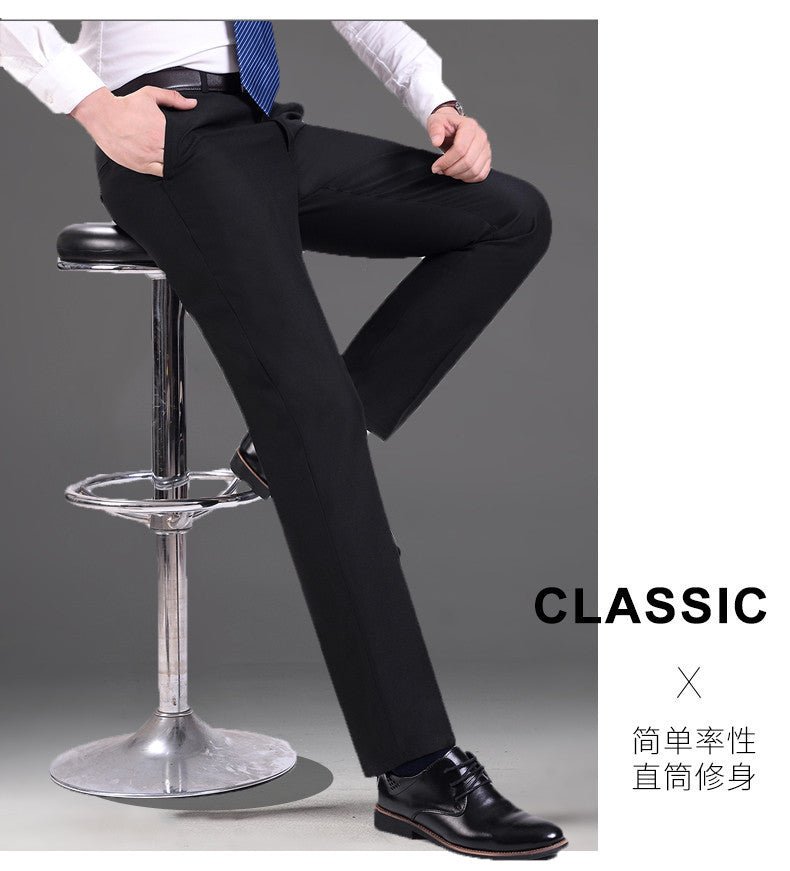 Men's Business Wear Slim-fit Trousers Spring and Autumn Casual Men's Wear Youth Work Dress Work Black Business Suit - F.MarketBlack Slim Fit / 28 [Waist 66.67cm 1]]F.Market28 [Waist 66.67cm 1]]Men's Business Wear Slim-fit Trousers Spring and Autumn Casual Men's Wear Youth Work Dress Work Black Business SuitMen's Business Wear Slim-fit Trousers Spring and Autumn Casual Men's Wear Youth Work Dress Work Black Business Suit