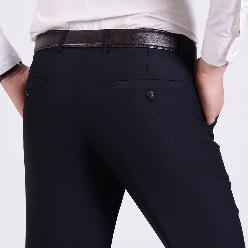 Men's Business Wear Slim-fit Trousers Spring and Autumn Casual Men's Wear Youth Work Dress Work Black Business Suit - F.MarketNavy Blue Straight Edition / 28 [Waist 66.67cm 1]]F.Market28 [Waist 66.67cm 1]]Men's Business Wear Slim-fit Trousers Spring and Autumn Casual Men's Wear Youth Work Dress Work Black Business SuitMen's Business Wear Slim-fit Trousers Spring and Autumn Casual Men's Wear Youth Work Dress Work Black Business Suit
