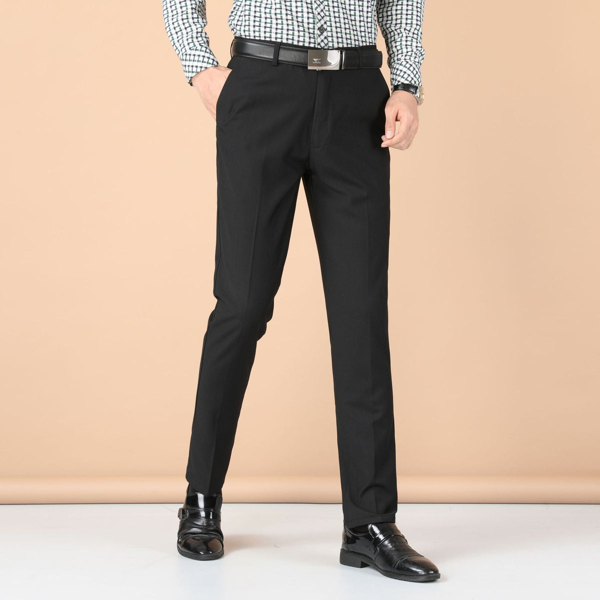 Men's Business Wear Slim-fit Trousers Spring and Autumn Casual Men's Wear Youth Work Dress Work Black Business Suit - F.MarketBlack Slim Fit / 28 [Waist 66.67cm 1]]F.Market28 [Waist 66.67cm 1]]Men's Business Wear Slim-fit Trousers Spring and Autumn Casual Men's Wear Youth Work Dress Work Black Business SuitMen's Business Wear Slim-fit Trousers Spring and Autumn Casual Men's Wear Youth Work Dress Work Black Business Suit