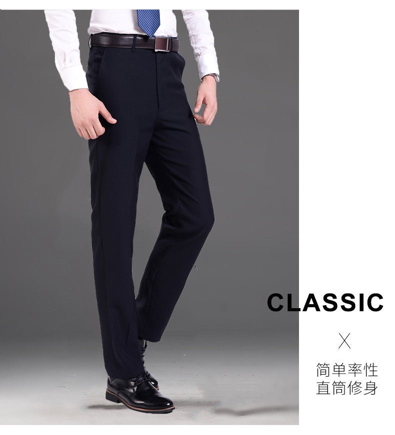 Men's Business Wear Slim-fit Trousers Spring and Autumn Casual Men's Wear Youth Work Dress Work Black Business Suit - F.MarketBlack Slim Fit / 28 [Waist 66.67cm 1]]F.Market28 [Waist 66.67cm 1]]Men's Business Wear Slim-fit Trousers Spring and Autumn Casual Men's Wear Youth Work Dress Work Black Business SuitMen's Business Wear Slim-fit Trousers Spring and Autumn Casual Men's Wear Youth Work Dress Work Black Business Suit