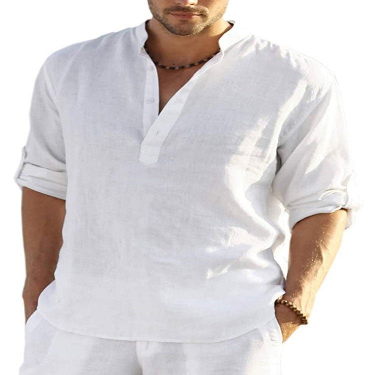 Men's Loose Fit Stand Collar Half-Open Shirt Solid Color Long Sleeve Cotton Top Big Size Shirt - F.Market41F99F31EE274069B78FD5A7DC9E84F5eproloSMen's Loose Fit Stand Collar Half-Open Shirt Solid Color Long Sleeve Cotton Top Big Size ShirtMen's Loose Fit Stand Collar Half-Open Shirt Solid Color Long Sleeve Cotton Top Big Size Shirt