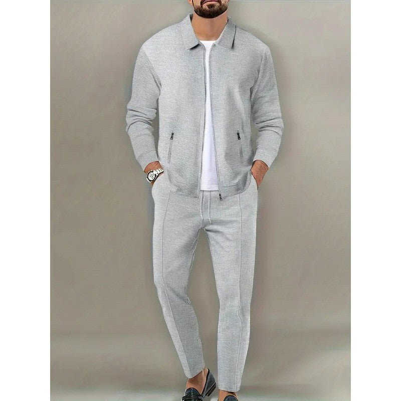 Men's Waffle Zip-Up Collar Slim Fit Cardigan Jacket with Pockets - 2 Piece Set - F.Market4F1F2AF98FD8491AADB798B8F9702B90eproloSMen's Waffle Zip-Up Collar Slim Fit Cardigan Jacket with Pockets - 2 Piece SetMen's Waffle Zip-Up Collar Slim Fit Cardigan Jacket with Pockets - 2 Piece Set