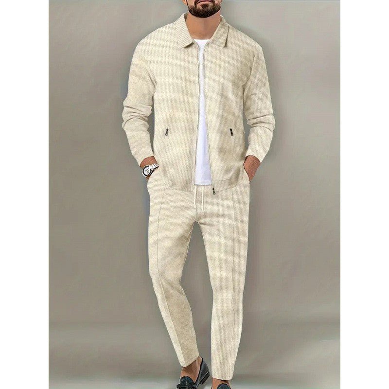 Men's Waffle Zip-Up Collar Slim Fit Cardigan Jacket with Pockets - 2 Piece Set - F.MarketDD8891E0E32648AE8D230282B55834E3eproloSMen's Waffle Zip-Up Collar Slim Fit Cardigan Jacket with Pockets - 2 Piece SetMen's Waffle Zip-Up Collar Slim Fit Cardigan Jacket with Pockets - 2 Piece Set