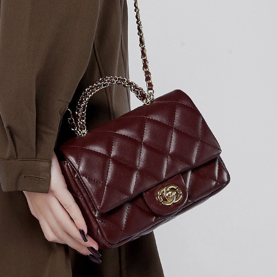 Metal chain diamond grid handbag - F.MarketDBA3CC09ADE943AC9389E11B09052639eprolo19*7*13cmMetal chain diamond grid handbagMetal chain diamond grid handbag
