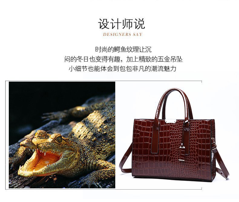 New Foreign Trade Women's Bag Trendy Crocodile Pattern Portable European and American Shoulder Crossbody Tote Bag Cross-Border Dropshipping Global - F.MarketbrownF.MarketNew Foreign Trade Women's Bag Trendy Crocodile Pattern Portable European and American Shoulder Crossbody Tote Bag Cross-Border Dropshipping GlobalNew Foreign Trade Women's Bag Trendy Crocodile Pattern Portable European and American Shoulder Crossbody Tote Bag Cross-Border Dropshipping Global