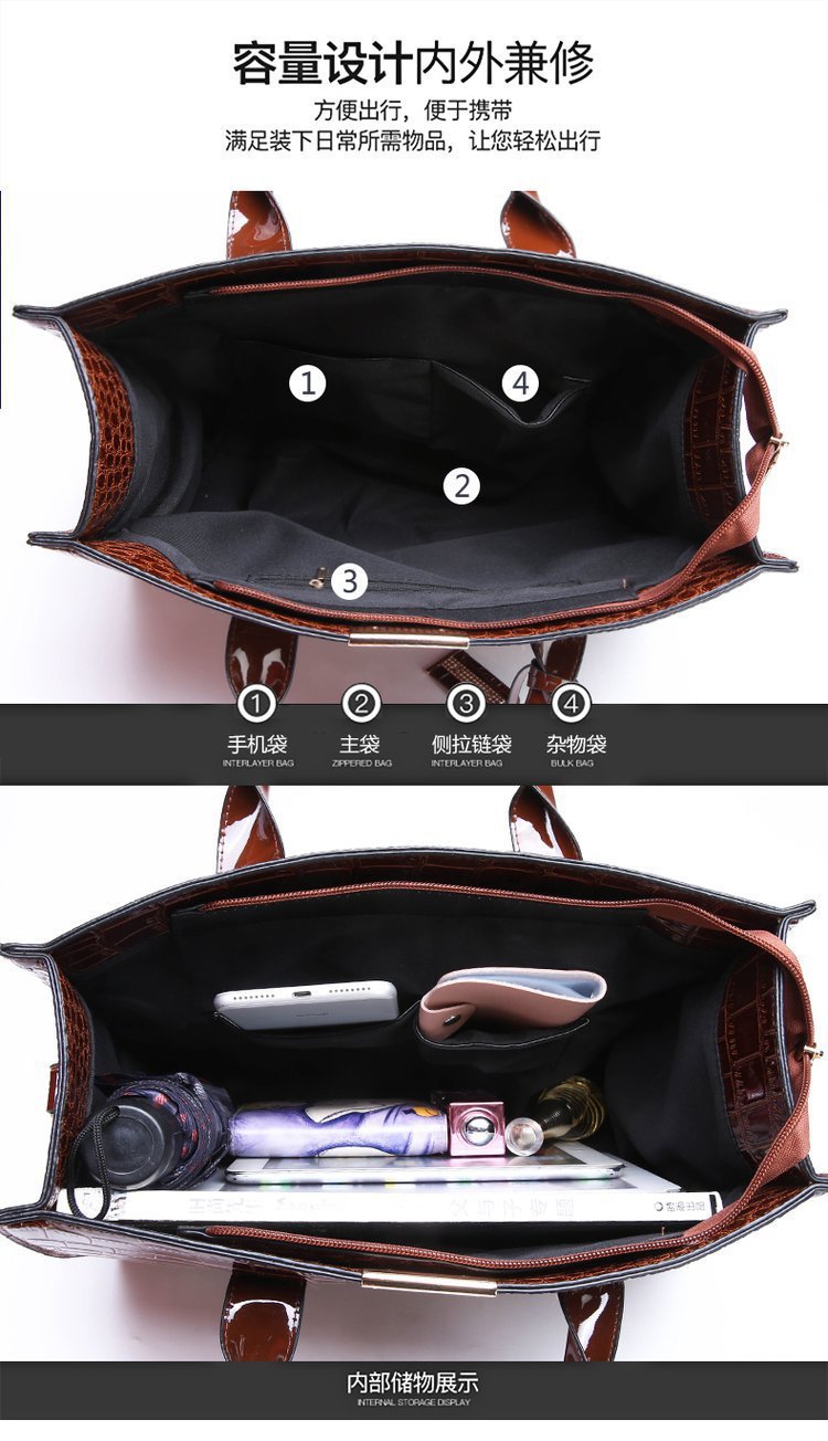 New Foreign Trade Women's Bag Trendy Crocodile Pattern Portable European and American Shoulder Crossbody Tote Bag Cross-Border Dropshipping Global - F.MarketbrownF.MarketNew Foreign Trade Women's Bag Trendy Crocodile Pattern Portable European and American Shoulder Crossbody Tote Bag Cross-Border Dropshipping GlobalNew Foreign Trade Women's Bag Trendy Crocodile Pattern Portable European and American Shoulder Crossbody Tote Bag Cross-Border Dropshipping Global
