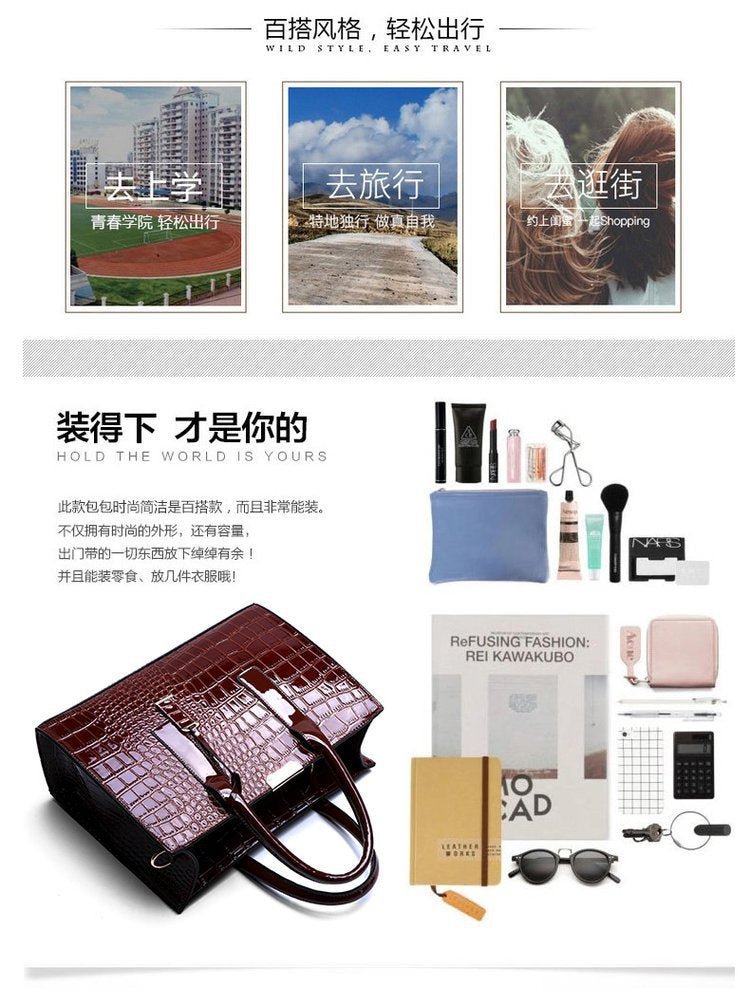 New Foreign Trade Women's Bag Trendy Crocodile Pattern Portable European and American Shoulder Crossbody Tote Bag Cross-Border Dropshipping Global - F.MarketbrownF.MarketNew Foreign Trade Women's Bag Trendy Crocodile Pattern Portable European and American Shoulder Crossbody Tote Bag Cross-Border Dropshipping GlobalNew Foreign Trade Women's Bag Trendy Crocodile Pattern Portable European and American Shoulder Crossbody Tote Bag Cross-Border Dropshipping Global