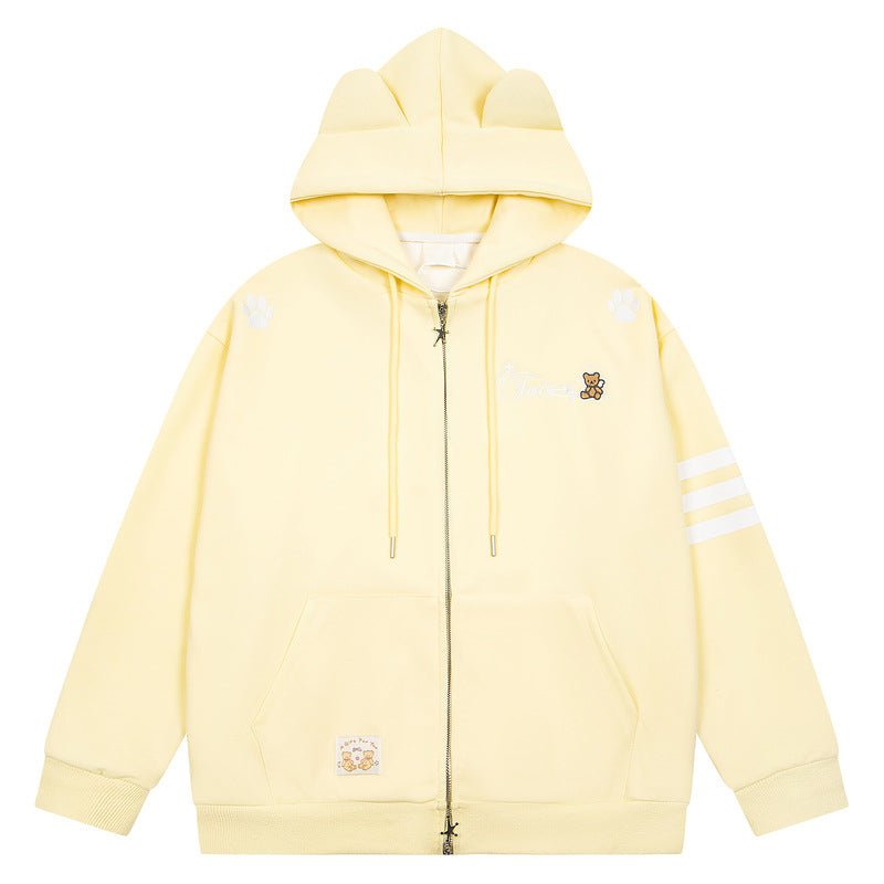 Pink teddy bear embroidered three bar cardigan sweatshirt - F.Market37D2548ADAAC4EE18801D748E44F30CAeproloSPink teddy bear embroidered three bar cardigan sweatshirtPink teddy bear embroidered three bar cardigan sweatshirt