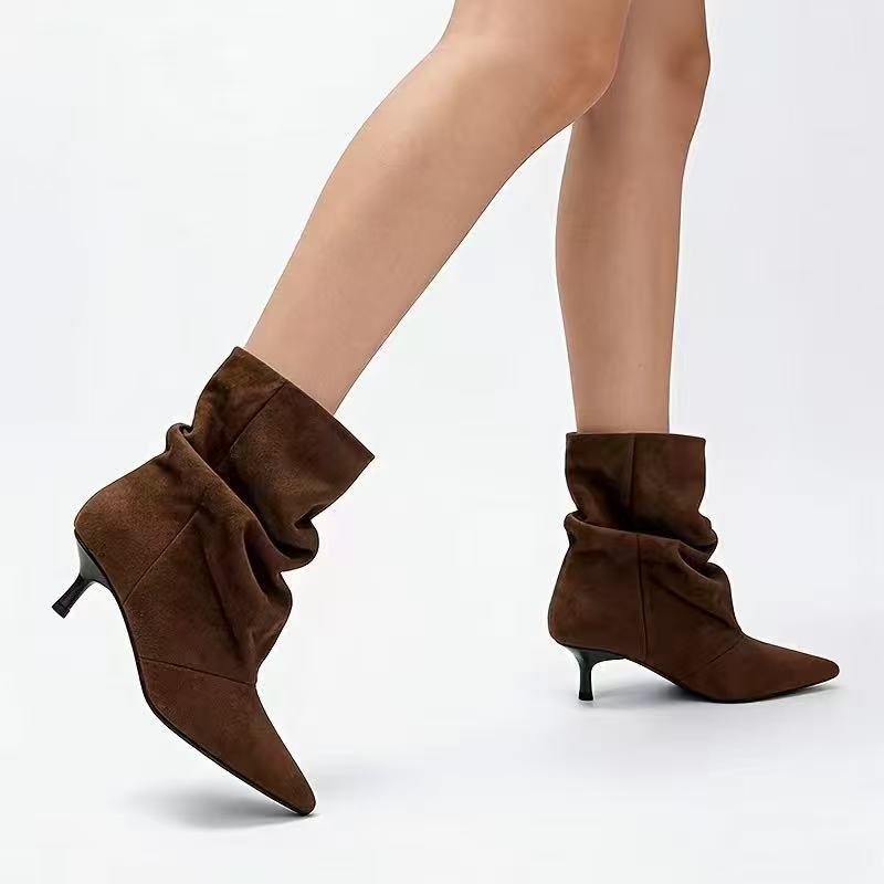 Pleated Mid-Calf Boots for Women Pointed Toe Medium Heel Velvet Boots - F.Market063F9E9EF9CB472AA540568B824890E3eprolo35Pleated Mid-Calf Boots for Women Pointed Toe Medium Heel Velvet BootsPleated Mid-Calf Boots for Women Pointed Toe Medium Heel Velvet Boots