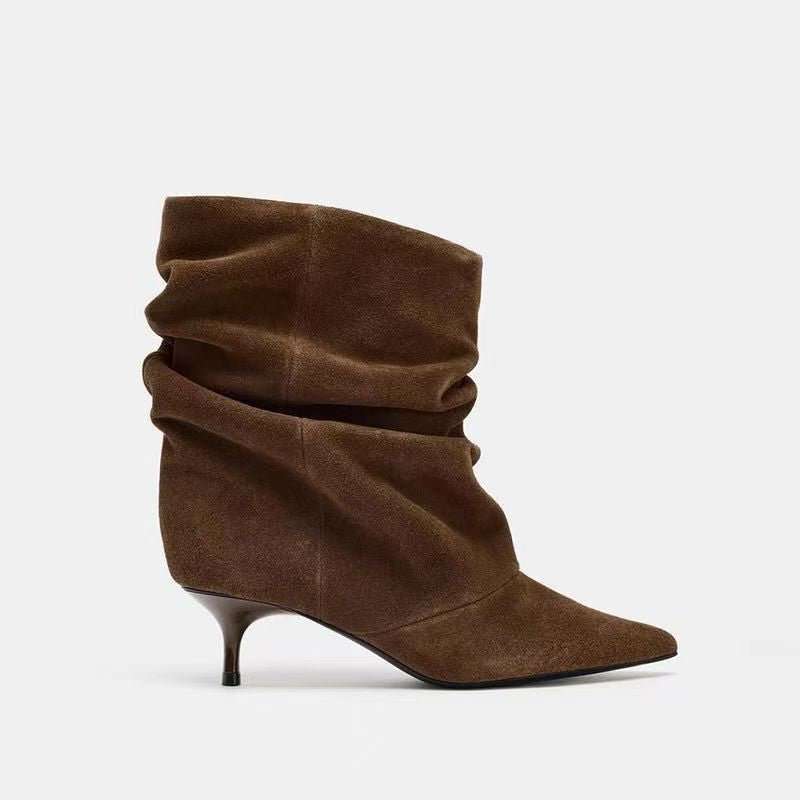Pleated Mid-Calf Boots for Women Pointed Toe Medium Heel Velvet Boots - F.Market063F9E9EF9CB472AA540568B824890E3eprolo35Pleated Mid-Calf Boots for Women Pointed Toe Medium Heel Velvet BootsPleated Mid-Calf Boots for Women Pointed Toe Medium Heel Velvet Boots