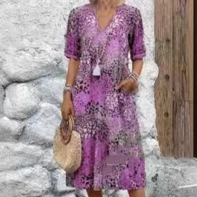 Pocket Long Dress with Lace Trim V-Neck Short Sleeve Dress for Women - F.MarketB1D72712BF364BEEAF58661870124DE7eproloSPocket Long Dress with Lace Trim V-Neck Short Sleeve Dress for WomenPocket Long Dress with Lace Trim V-Neck Short Sleeve Dress for Women