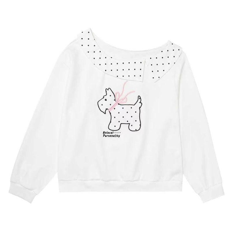 Polka dot doll collar dog embroidered long sleeved sweatshirt - F.Market3B0B945BCA3F48C095869076B57A87E1eproloSPolka dot doll collar dog embroidered long sleeved sweatshirtPolka dot doll collar dog embroidered long sleeved sweatshirt