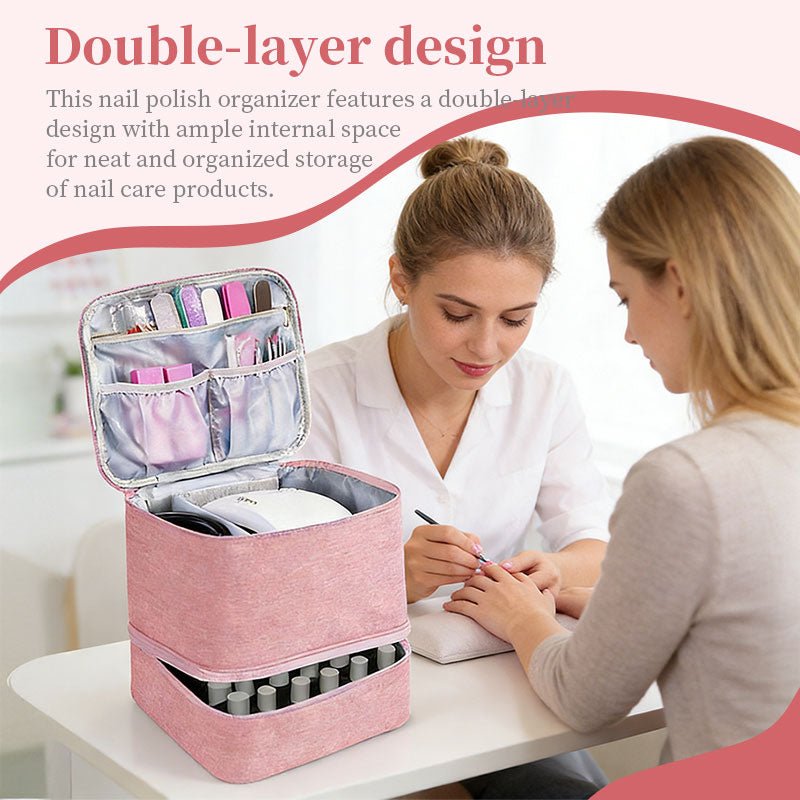 Portable 30-Compartment Nail Organizer Case with Polish & Oil Bags, All-in-One Manicure Tools & Cosmetic Storage Kit - F.MarketA9DD1C7D55B147DA86B1A9D873F477DFeproloPortable 30-Compartment Nail Organizer Case with Polish & Oil Bags, All-in-One Manicure Tools & Cosmetic Storage KitPortable 30-Compartment Nail Organizer Case with Polish & Oil Bags, All-in-One Manicure Tools & Cosmetic Storage Kit