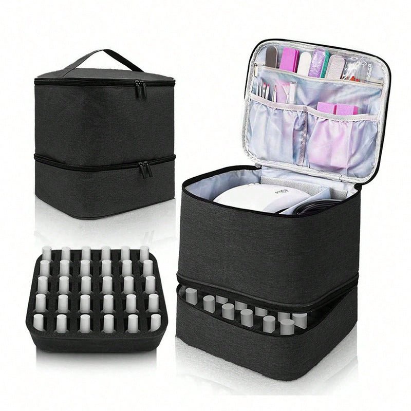 Portable 30-Compartment Nail Organizer Case with Polish & Oil Bags, All-in-One Manicure Tools & Cosmetic Storage Kit - F.Market1A64167CACDC41BDA325204B340B881BeproloPortable 30-Compartment Nail Organizer Case with Polish & Oil Bags, All-in-One Manicure Tools & Cosmetic Storage KitPortable 30-Compartment Nail Organizer Case with Polish & Oil Bags, All-in-One Manicure Tools & Cosmetic Storage Kit