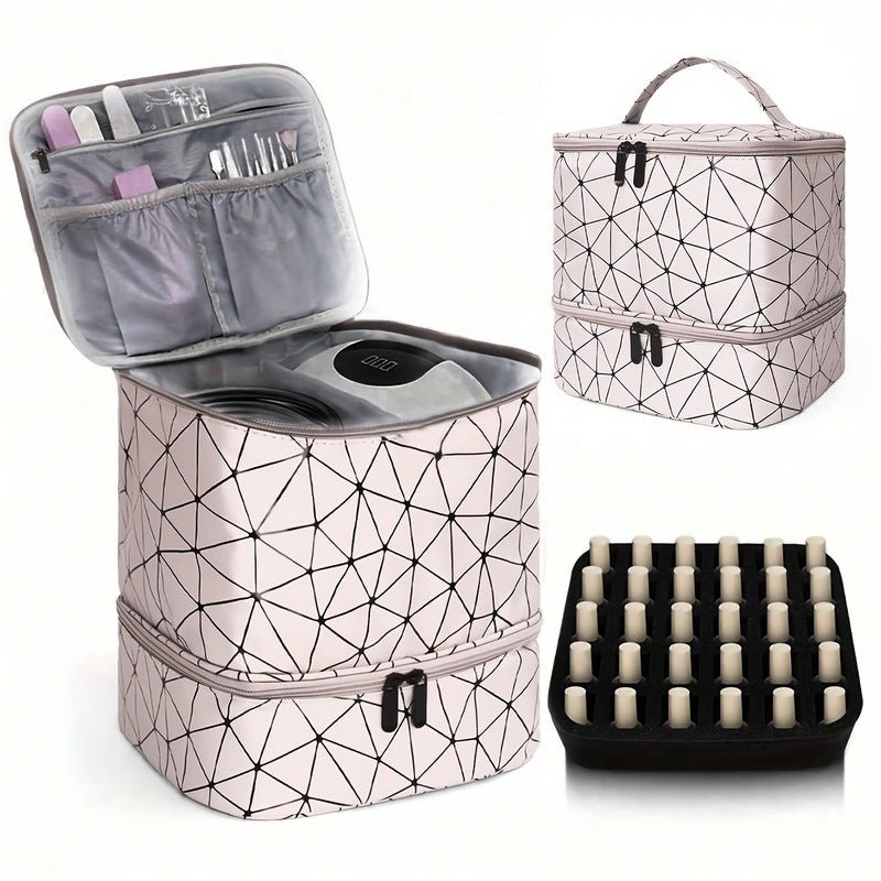 Portable 30-Compartment Nail Organizer Case with Polish & Oil Bags, All-in-One Manicure Tools & Cosmetic Storage Kit - F.Market817ECF82FF594A25BFBB1E282C99977AeproloPortable 30-Compartment Nail Organizer Case with Polish & Oil Bags, All-in-One Manicure Tools & Cosmetic Storage KitPortable 30-Compartment Nail Organizer Case with Polish & Oil Bags, All-in-One Manicure Tools & Cosmetic Storage Kit