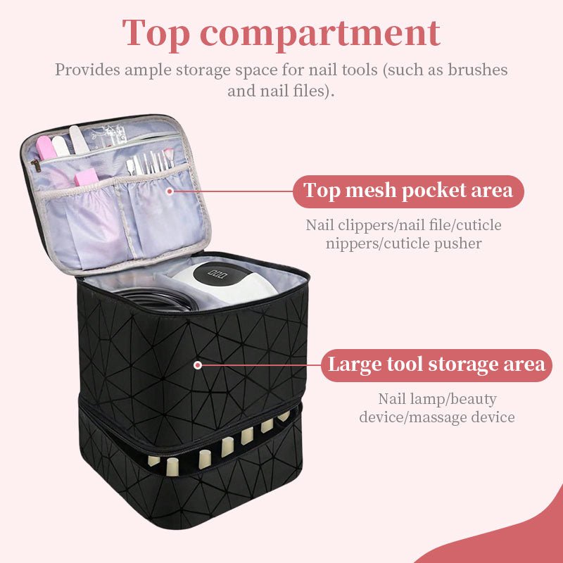 Portable 30-Compartment Nail Organizer Case with Polish & Oil Bags, All-in-One Manicure Tools & Cosmetic Storage Kit - F.MarketA9DD1C7D55B147DA86B1A9D873F477DFeproloPortable 30-Compartment Nail Organizer Case with Polish & Oil Bags, All-in-One Manicure Tools & Cosmetic Storage KitPortable 30-Compartment Nail Organizer Case with Polish & Oil Bags, All-in-One Manicure Tools & Cosmetic Storage Kit