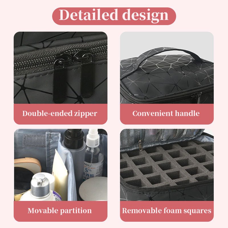 Portable 30-Compartment Nail Organizer Case with Polish & Oil Bags, All-in-One Manicure Tools & Cosmetic Storage Kit - F.MarketA9DD1C7D55B147DA86B1A9D873F477DFeproloPortable 30-Compartment Nail Organizer Case with Polish & Oil Bags, All-in-One Manicure Tools & Cosmetic Storage KitPortable 30-Compartment Nail Organizer Case with Polish & Oil Bags, All-in-One Manicure Tools & Cosmetic Storage Kit
