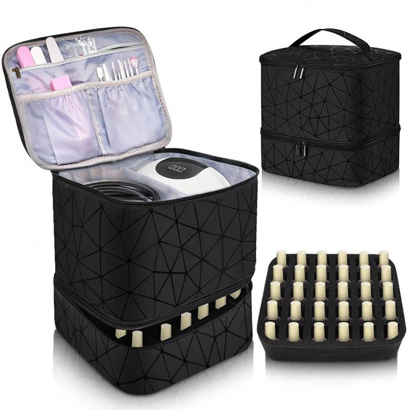 Portable 30-Compartment Nail Organizer Case with Polish & Oil Bags, All-in-One Manicure Tools & Cosmetic Storage Kit - F.MarketA9DD1C7D55B147DA86B1A9D873F477DFeproloPortable 30-Compartment Nail Organizer Case with Polish & Oil Bags, All-in-One Manicure Tools & Cosmetic Storage KitPortable 30-Compartment Nail Organizer Case with Polish & Oil Bags, All-in-One Manicure Tools & Cosmetic Storage Kit