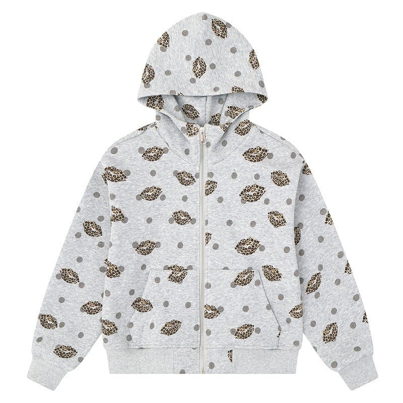 Retro leopard print red lipped women's floral gray hooded cardigan - F.Market1229667EA7BE41909B747D0214ACE6ABeproloSRetro leopard print red lipped women's floral gray hooded cardiganRetro leopard print red lipped women's floral gray hooded cardigan