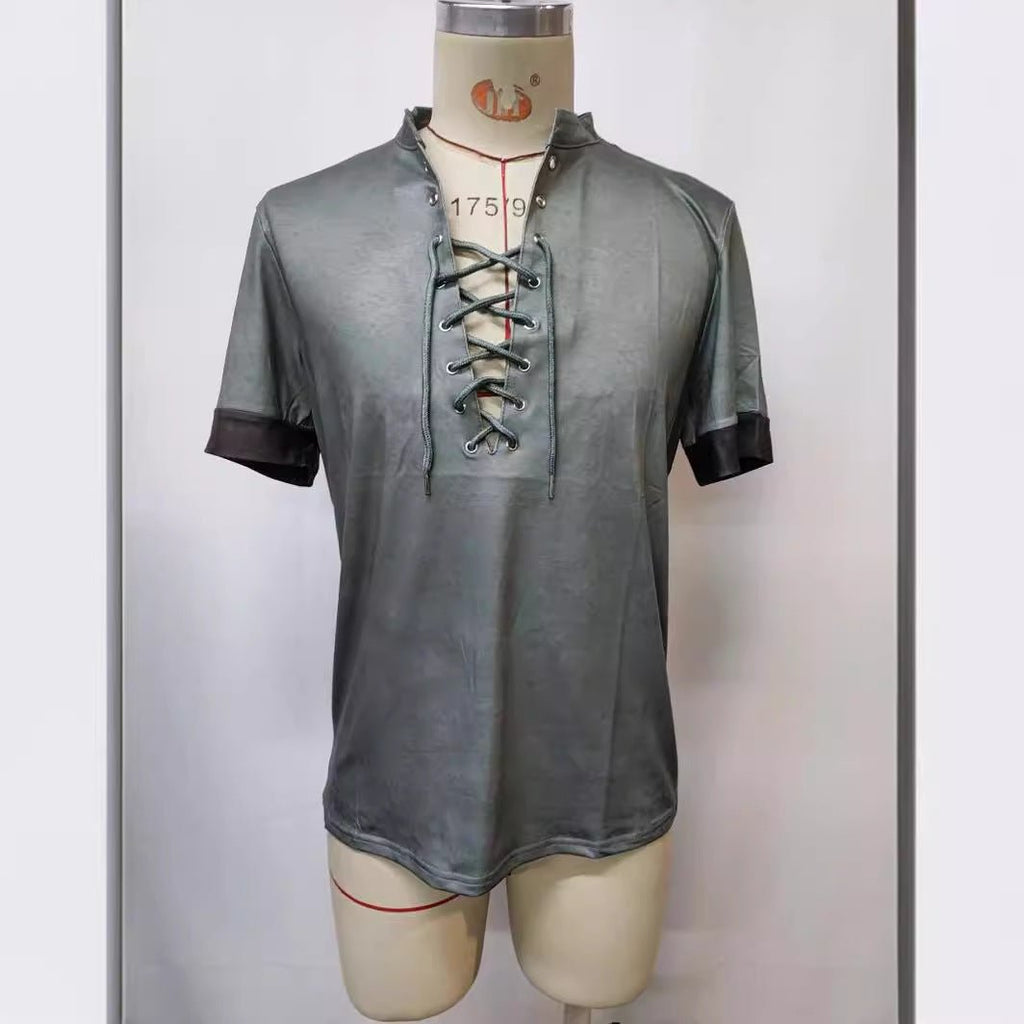 Retro V-Neck Tied Casual Short Sleeve T-Shirt for Men Plus Size Summer and Spring - F.Market6CE3021EEC95444788F5B590113BC592eproloSRetro V-Neck Tied Casual Short Sleeve T-Shirt for Men Plus Size Summer and SpringRetro V-Neck Tied Casual Short Sleeve T-Shirt for Men Plus Size Summer and Spring