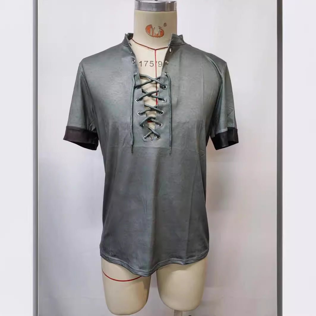 Retro V-Neck Tied Casual Short Sleeve T-Shirt for Men Plus Size Summer and Spring - F.Market6CE3021EEC95444788F5B590113BC592eproloSRetro V-Neck Tied Casual Short Sleeve T-Shirt for Men Plus Size Summer and SpringRetro V-Neck Tied Casual Short Sleeve T-Shirt for Men Plus Size Summer and Spring