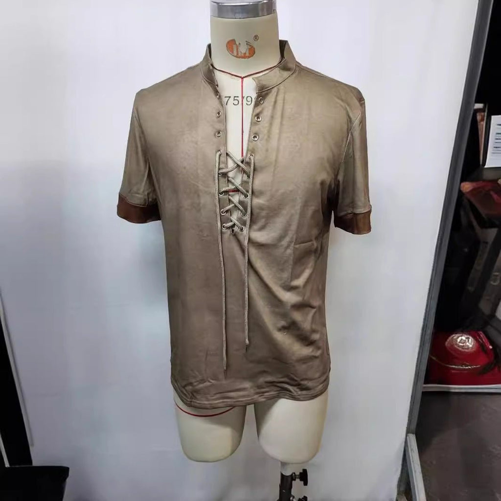 Retro V-Neck Tied Casual Short Sleeve T-Shirt for Men Plus Size Summer and Spring - F.Market6CE3021EEC95444788F5B590113BC592eproloSRetro V-Neck Tied Casual Short Sleeve T-Shirt for Men Plus Size Summer and SpringRetro V-Neck Tied Casual Short Sleeve T-Shirt for Men Plus Size Summer and Spring