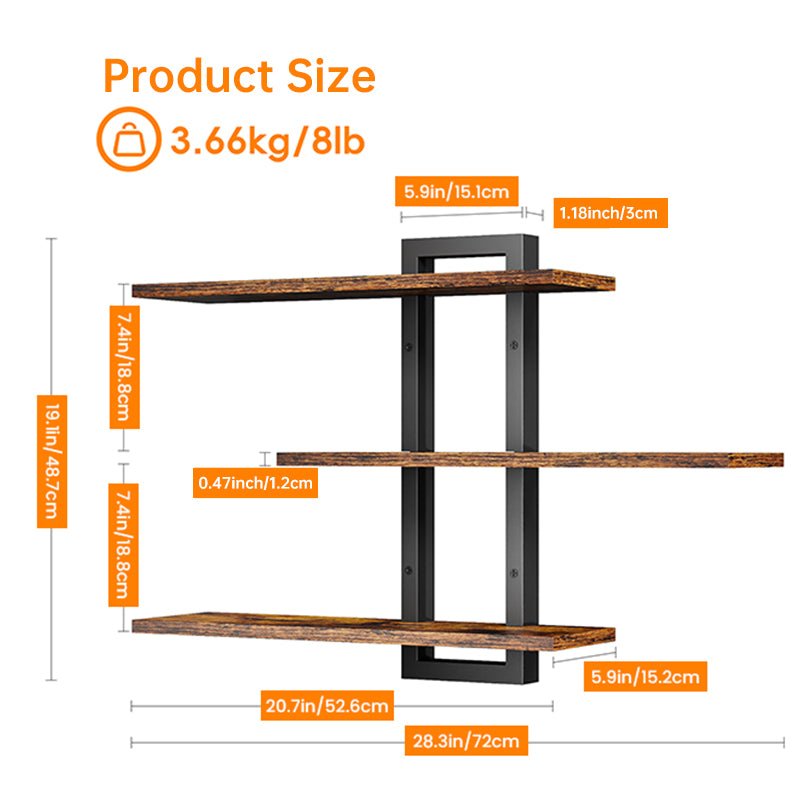 Rustic Wood & Metal Floating Shelves - Wall Mounted Storage for Kitchen/Bathroom - F.Market2B890DE890DC421A9D2B3F3191C04637eproloRustic Wood & Metal Floating Shelves - Wall Mounted Storage for Kitchen/BathroomRustic Wood & Metal Floating Shelves - Wall Mounted Storage for Kitchen/Bathroom