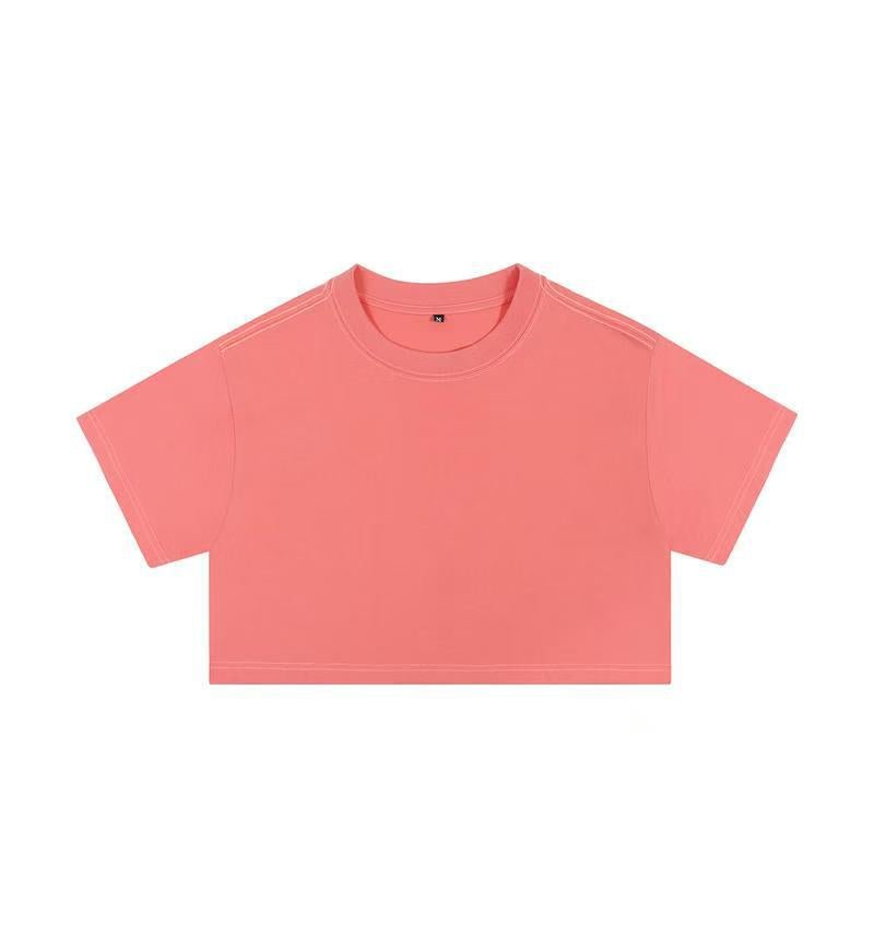 Short crop loose top women's short sleeved T-shirt with exposed navel - F.MarketE7D7544ACA5E4B069DA42BC6B7F95EF9eproloMShort crop loose top women's short sleeved T-shirt with exposed navelShort crop loose top women's short sleeved T-shirt with exposed navel