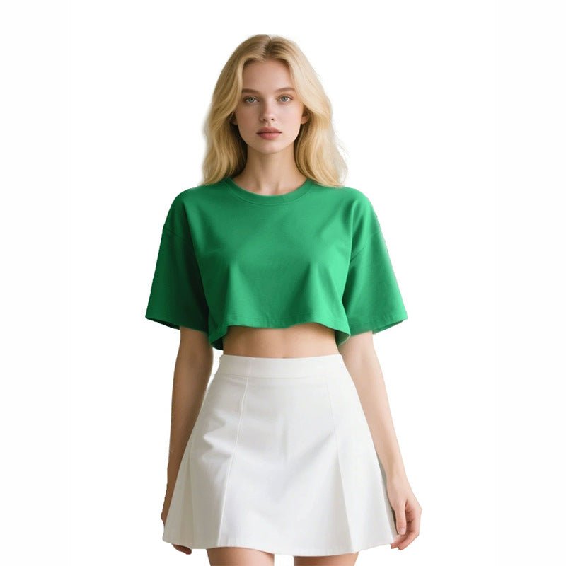Short crop loose top women's short sleeved T-shirt with exposed navel - F.MarketFEB280B72D224E729EC4F1FAA4971633eproloMShort crop loose top women's short sleeved T-shirt with exposed navelShort crop loose top women's short sleeved T-shirt with exposed navel