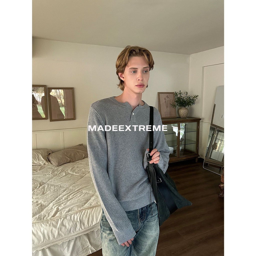 Small V-Neck Long Sleeve T-Shirt for Men and Women Loose Fit Henry Collar Sweater - F.Market7D02CCA6EAA94FC1A6B85B9ADDEBB2E3eproloMSmall V-Neck Long Sleeve T-Shirt for Men and Women Loose Fit Henry Collar SweaterSmall V-Neck Long Sleeve T-Shirt for Men and Women Loose Fit Henry Collar Sweater