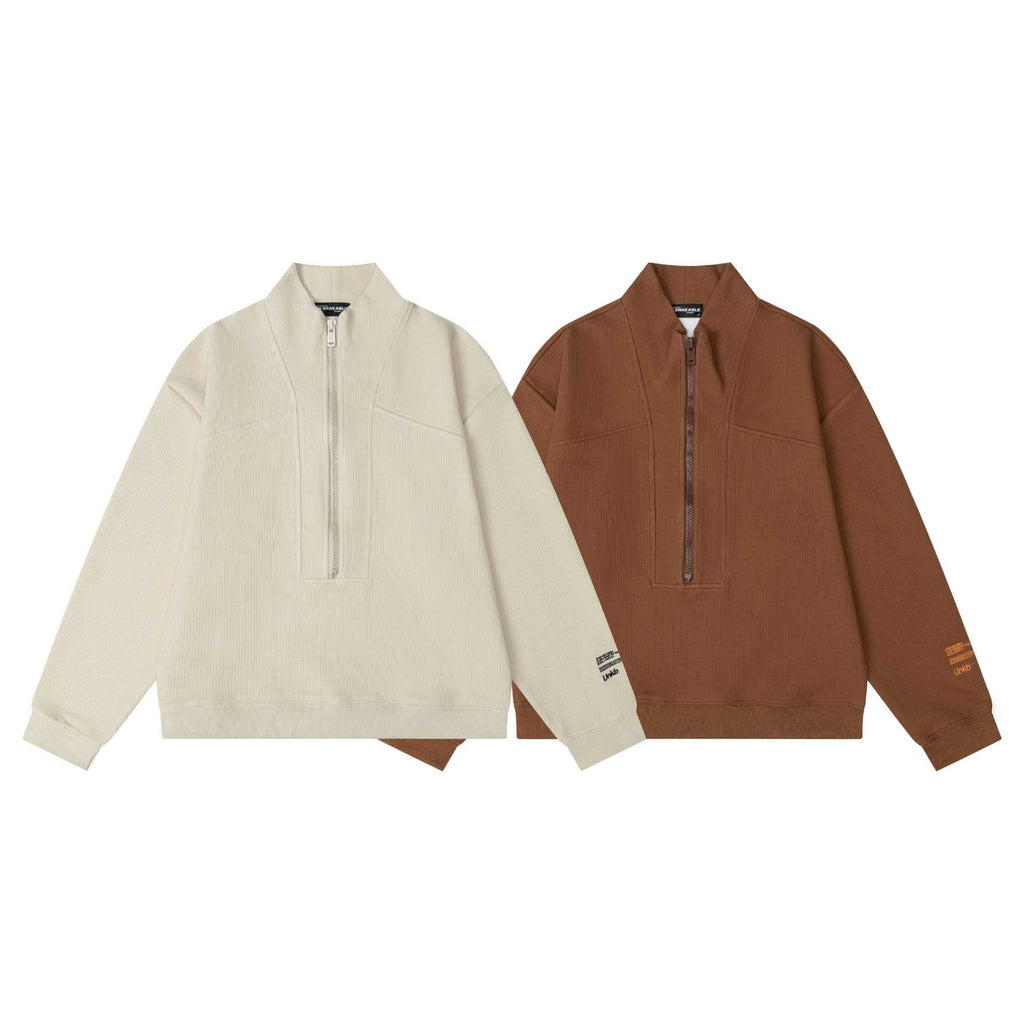 Solid color half cardigan design hoodie - F.MarketE7DA65974DD64A0EA98B63A311D2F584eproloSSolid color half cardigan design hoodieSolid color half cardigan design hoodie