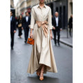 Solid color lace up POLO collar dress jacket long skirt coat - F.Market82E737577C274A3880EFA96B4C925A87eproloSSolid color lace up POLO collar dress jacket long skirt coatSolid color lace up POLO collar dress jacket long skirt coat