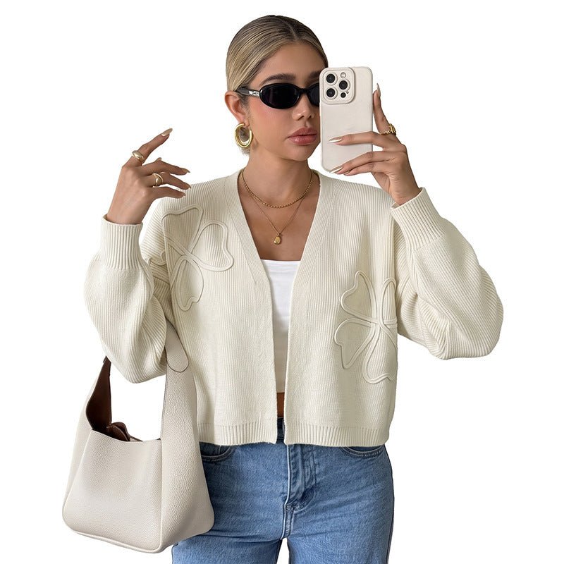 Solid color loose embroidered long sleeved cardigan sweater - F.Market1CACB2977EBF43FFA9D8324A10F81894eproloSSolid color loose embroidered long sleeved cardigan sweaterSolid color loose embroidered long sleeved cardigan sweater