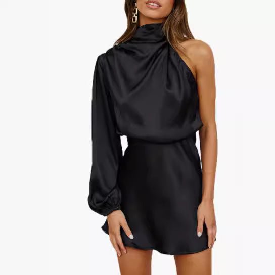 Spring 2024 Women's Satin Shoulder Long Sleeve Mini Skirt Silk Long Sleeve Crewneck Cocktail Skirt - F.MarketApricot / SF.MarketSSpring 2024 Women's Satin Shoulder Long Sleeve Mini Skirt Silk Long Sleeve Crewneck Cocktail SkirtSpring 2024 Women's Satin Shoulder Long Sleeve Mini Skirt Silk Long Sleeve Crewneck Cocktail Skirt