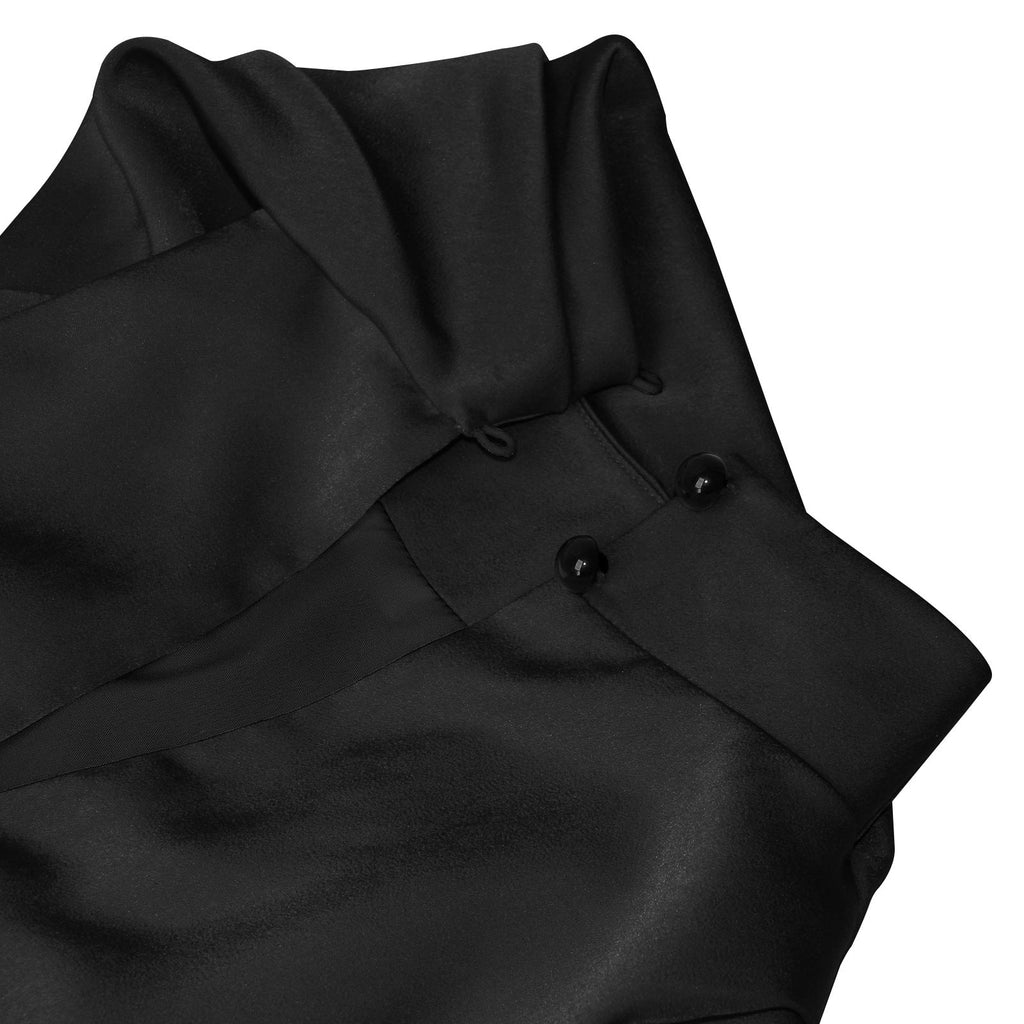 Spring 2024 Women's Short Formal Satin Dress Summer Sleeveless Collar Lace Up Waist Cocktail Party - F.MarketBlack / SF.MarketSSpring 2024 Women's Short Formal Satin Dress Summer Sleeveless Collar Lace Up Waist Cocktail PartySpring 2024 Women's Short Formal Satin Dress Summer Sleeveless Collar Lace Up Waist Cocktail Party