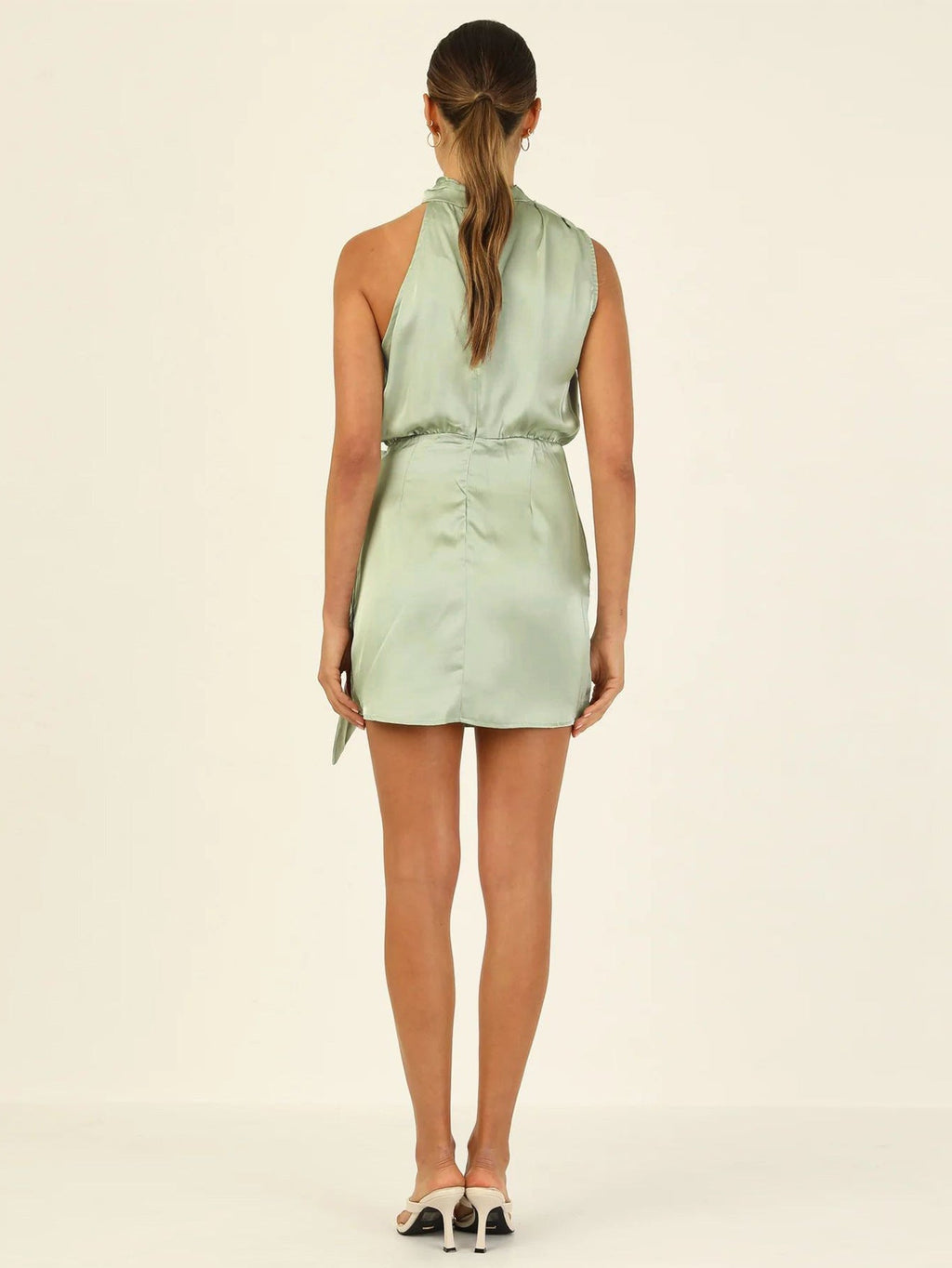Spring 2024 Women's Short Formal Satin Dress Summer Sleeveless Collar Lace Up Waist Cocktail Party - F.MarketBlack / SF.MarketSSpring 2024 Women's Short Formal Satin Dress Summer Sleeveless Collar Lace Up Waist Cocktail PartySpring 2024 Women's Short Formal Satin Dress Summer Sleeveless Collar Lace Up Waist Cocktail Party