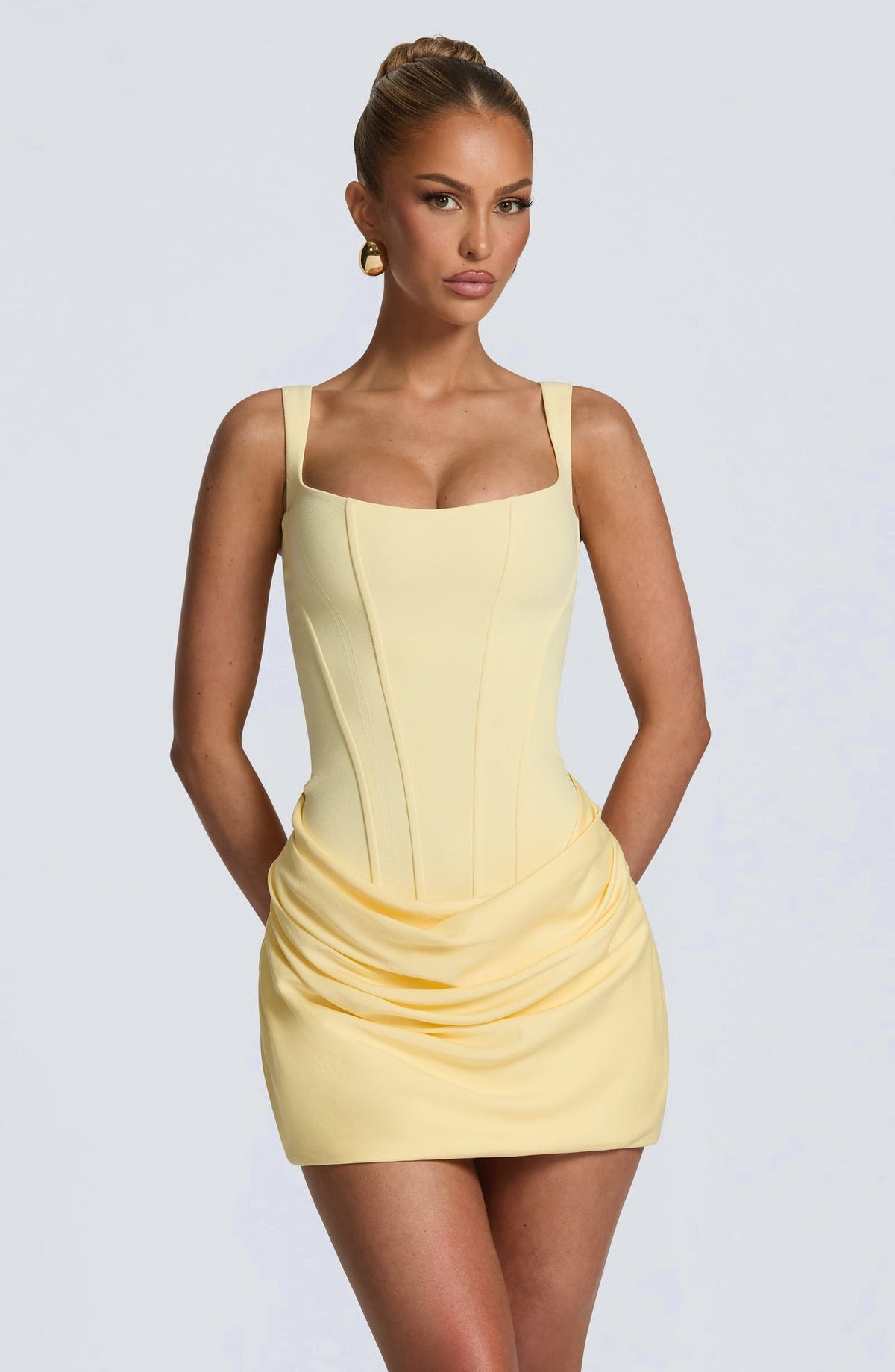 Square Neck Sleeveless High Waist Tie Belt Slim Fit Elegant 3D Pleated Bodycon Short Dress - F.MarketFDAB02444F734528A7D97D4426AE9552eproloSSquare Neck Sleeveless High Waist Tie Belt Slim Fit Elegant 3D Pleated Bodycon Short DressSquare Neck Sleeveless High Waist Tie Belt Slim Fit Elegant 3D Pleated Bodycon Short Dress