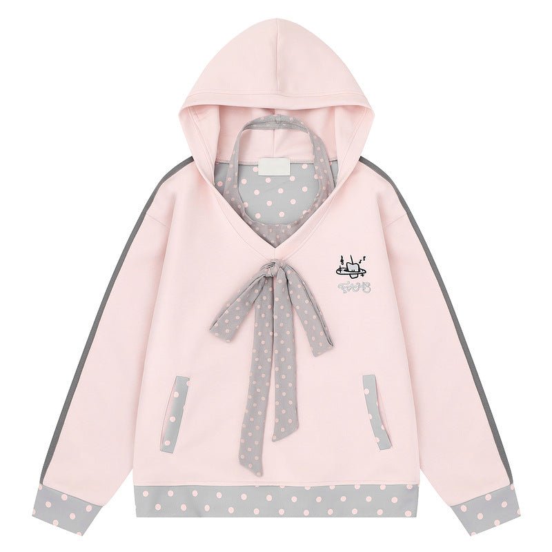 Sweet pink polka dot patchwork hooded sweatshirt - F.MarketF8306E3AC551498185471CE1DAB32644eproloSSweet pink polka dot patchwork hooded sweatshirtSweet pink polka dot patchwork hooded sweatshirt