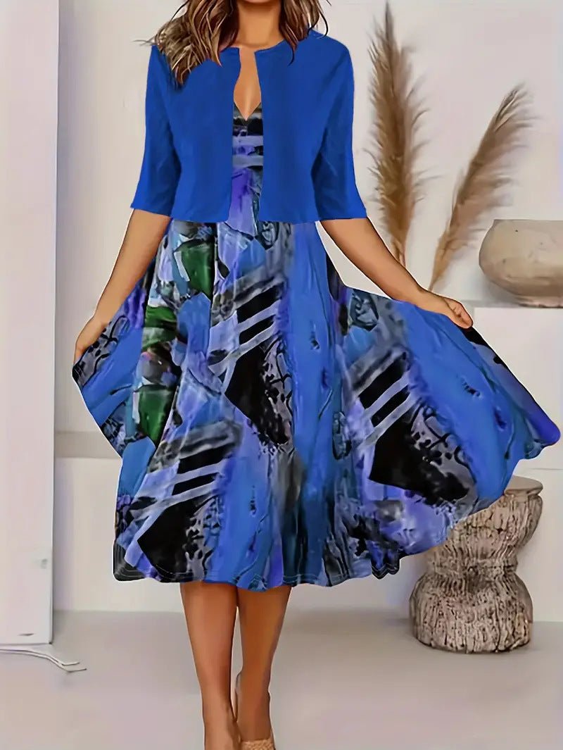 Two-piece long dress with floral and grass print, round neckline - F.MarketF35BBFB9480F47ED8E5CC8346E4939DEeproloSTwo-piece long dress with floral and grass print, round necklineTwo-piece long dress with floral and grass print, round neckline