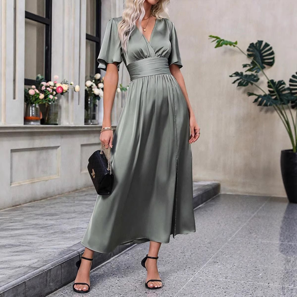 V-neck long dress - F.Market8F3872AE9D8443FD920C63FAC7DAD962eproloXSV-neck long dressV-neck long dress