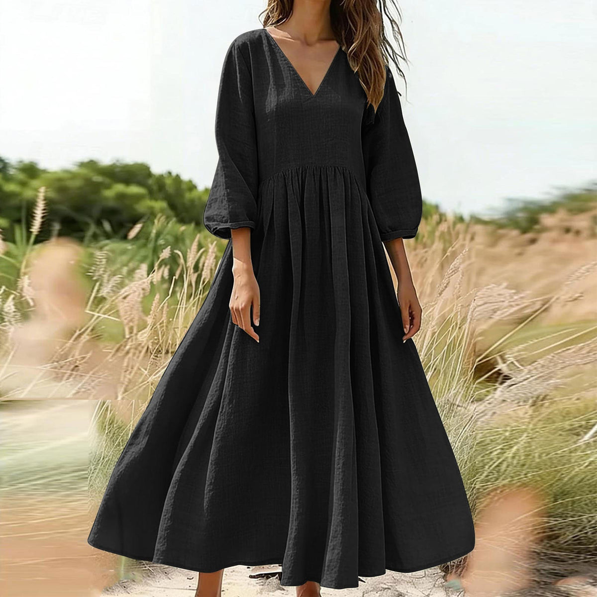 V-neck pleated dress - F.Market46F7A31D34A1458BAE1BCC33191A59E1eproloSV-neck pleated dressV-neck pleated dress