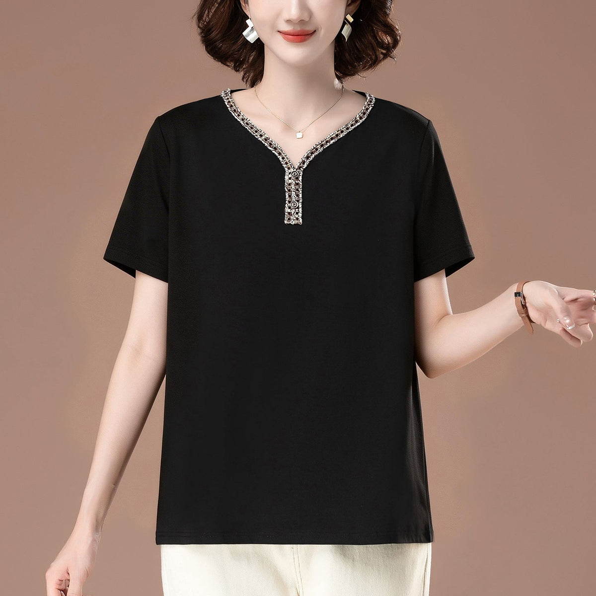 V-neck short sleeved top - F.Market7805B659123B42149B9549DEF65B2996eproloLV-neck short sleeved topV-neck short sleeved top