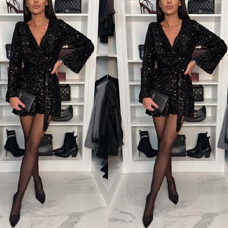 V-neck velvet sequin nightclub jumpsuit shorts for women - F.Market72BB172017404BADB77F7CF772559B4BeproloSV-neck velvet sequin nightclub jumpsuit shorts for womenV-neck velvet sequin nightclub jumpsuit shorts for women