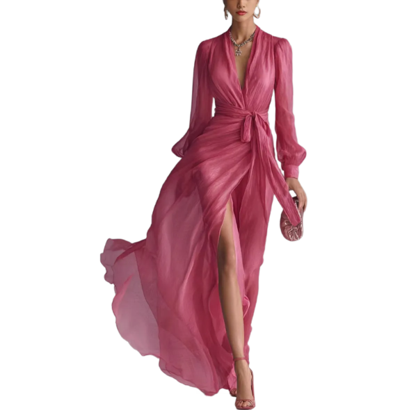 V-neck waist chiffon dress - F.Market5E97C6BC43B9417FB1BE225C0ED1D480eproloSV-neck waist chiffon dressV-neck waist chiffon dress