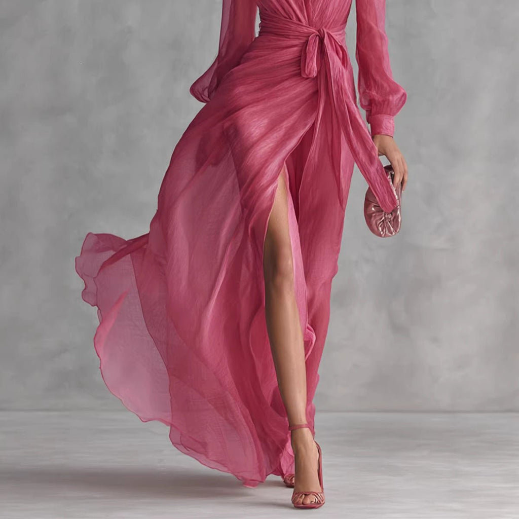 V-neck waist chiffon dress - F.Market5E97C6BC43B9417FB1BE225C0ED1D480eproloSV-neck waist chiffon dressV-neck waist chiffon dress
