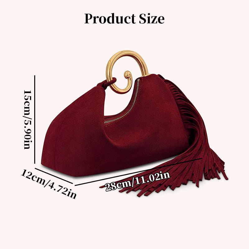 Vintage Winter Women's Bag - Fashionable Synthetic Suede Purse with Leather Tassels, Elegant Outdoor Travel Bag - F.Market43F6C4C17C844B85A96BAE854F4CE32EeproloVintage Winter Women's Bag - Fashionable Synthetic Suede Purse with Leather Tassels, Elegant Outdoor Travel BagVintage Winter Women's Bag - Fashionable Synthetic Suede Purse with Leather Tassels, Elegant Outdoor Travel Bag