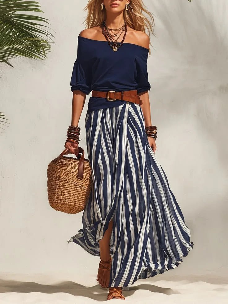Women Multiple Colors Off Shoulder Puff Sleeve Top Vertical Stripe Flowy Maxi Skirt 2 Piece Outfit Loose Casual Vacation Set - F.Market14:771Sunflower Yellow;5:361386F.MarketMWomen Multiple Colors Off Shoulder Puff Sleeve Top Vertical Stripe Flowy Maxi Skirt 2 Piece Outfit Loose Casual Vacation SetWomen Multiple Colors Off Shoulder Puff Sleeve Top Vertical Stripe Flowy Maxi Skirt 2 Piece Outfit Loose Casual Vacation Set