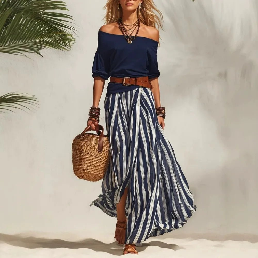 Women Multiple Colors Off Shoulder Puff Sleeve Top Vertical Stripe Flowy Maxi Skirt 2 Piece Outfit Loose Casual Vacation Set - F.Market14:771Sunflower Yellow;5:361386F.MarketMWomen Multiple Colors Off Shoulder Puff Sleeve Top Vertical Stripe Flowy Maxi Skirt 2 Piece Outfit Loose Casual Vacation SetWomen Multiple Colors Off Shoulder Puff Sleeve Top Vertical Stripe Flowy Maxi Skirt 2 Piece Outfit Loose Casual Vacation Set