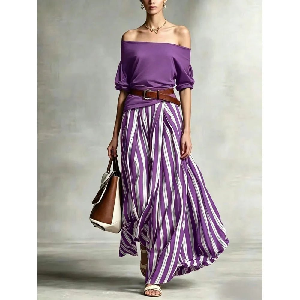 Women Multiple Colors Off Shoulder Puff Sleeve Top Vertical Stripe Flowy Maxi Skirt 2 Piece Outfit Loose Casual Vacation Set - F.Market14:771Sunflower Yellow;5:361386F.MarketMWomen Multiple Colors Off Shoulder Puff Sleeve Top Vertical Stripe Flowy Maxi Skirt 2 Piece Outfit Loose Casual Vacation SetWomen Multiple Colors Off Shoulder Puff Sleeve Top Vertical Stripe Flowy Maxi Skirt 2 Piece Outfit Loose Casual Vacation Set